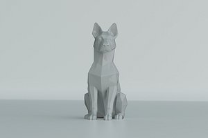 dog sitting sculpture print model model