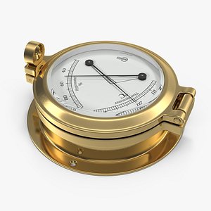 Brass Ships Termometer Hygrometer 3D Model