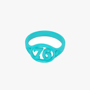 Sky Blue Plastic Ring 76 3D Model 3D