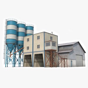 cement plant factory 3D model