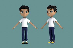characters schoolchildren little boys 3D model