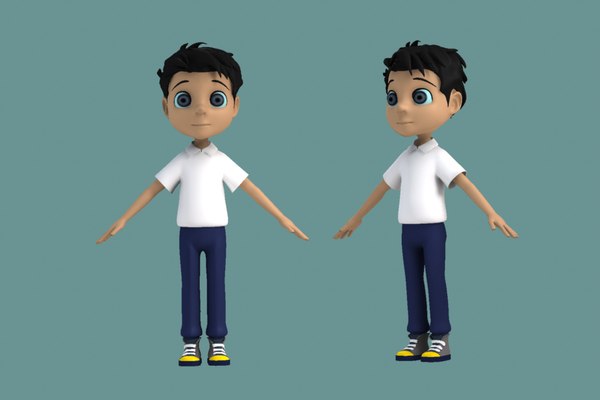 modelo 3d Personajes animados escolares niños pequeños - TurboSquid 1629679