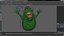 3D Slimer Ghost Character Rigged for Maya