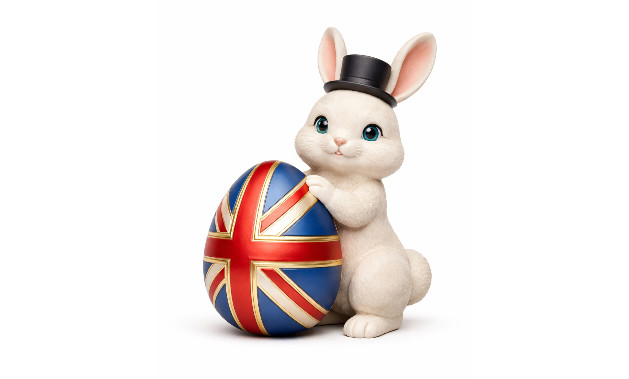 Osterhasenfigur mit auffälligem Union-Jack-Ei-Design 3D-Modell ...