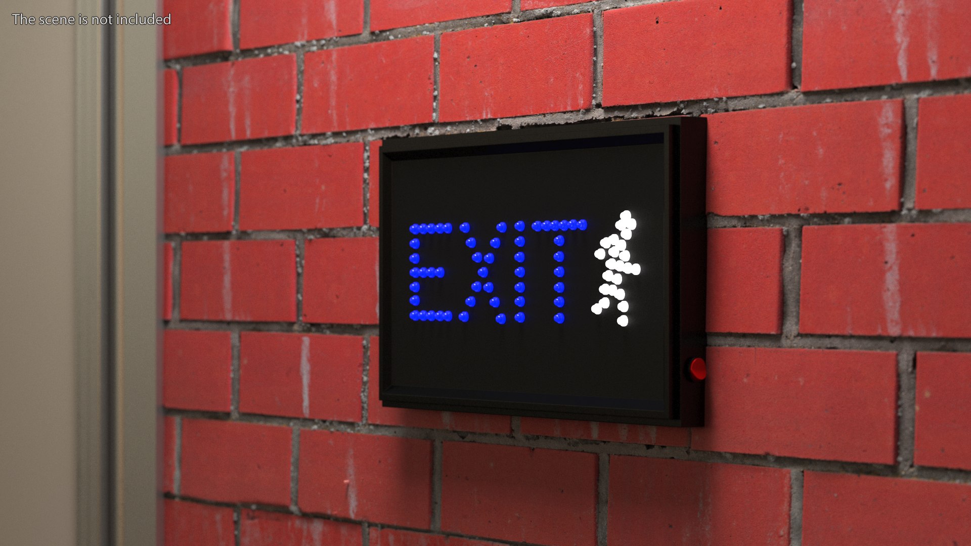 Blue LED Light Exit Sign ON 3D model - TurboSquid 2111454