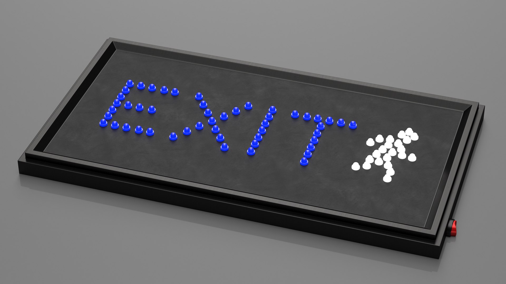 Blue LED Light Exit Sign ON 3D model - TurboSquid 2111454