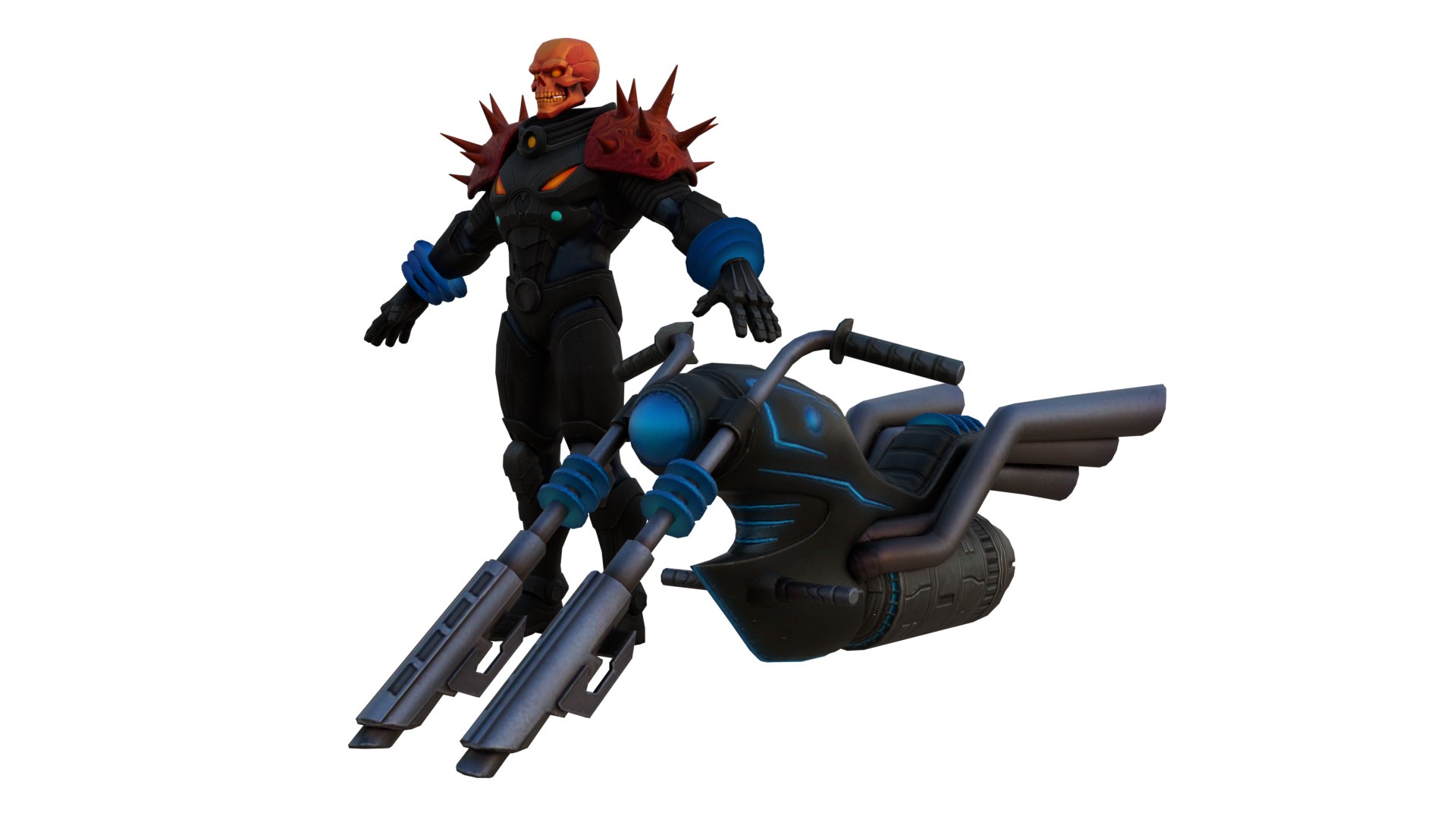 3D Cosmic Ghost Rider 3D Intergalactic Warrior Rigged Game Ready Model ...