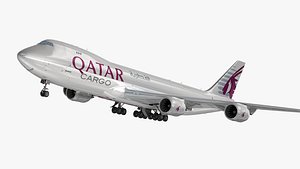3D Boeing 747-8F Qatar Airways Cargo model
