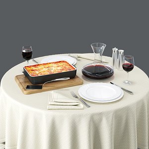 3D lasagne set model