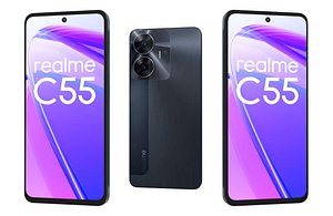 3D Realme C55 Black And Gold Low Poly