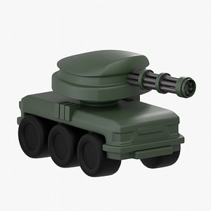 Army Tank 3D Illustration 3D model