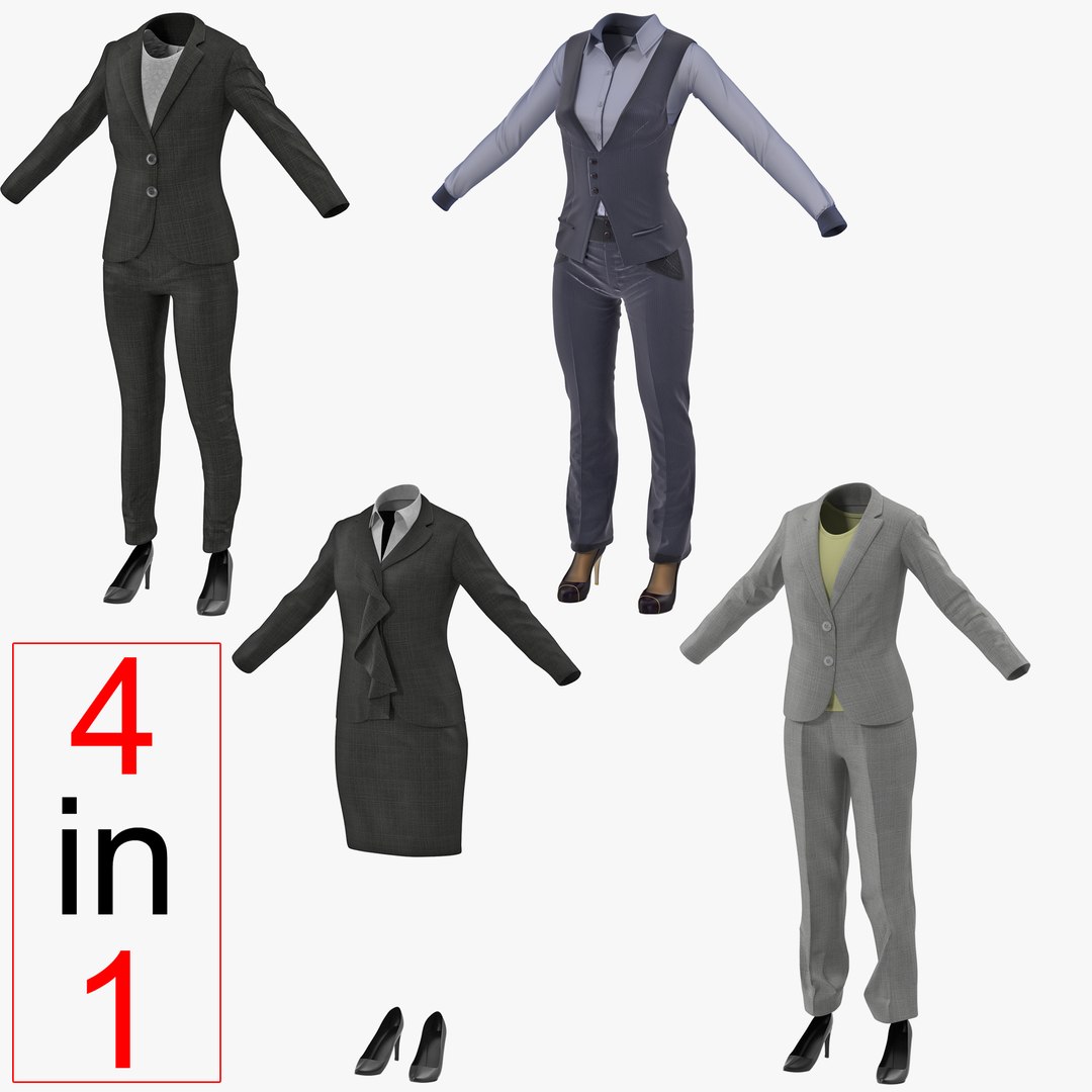 Women Suits 3D Models Collection 2 3D model preview