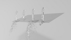 3D waterfall liquid drop water model glass pack model