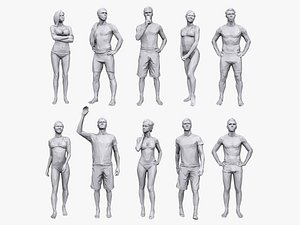 Lowpoly People Vacation Pack