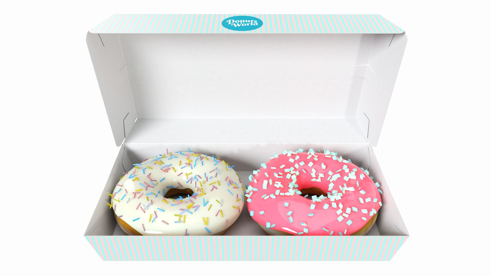 3D A Pair Of Donuts In Cardboard Box - TurboSquid 2265201