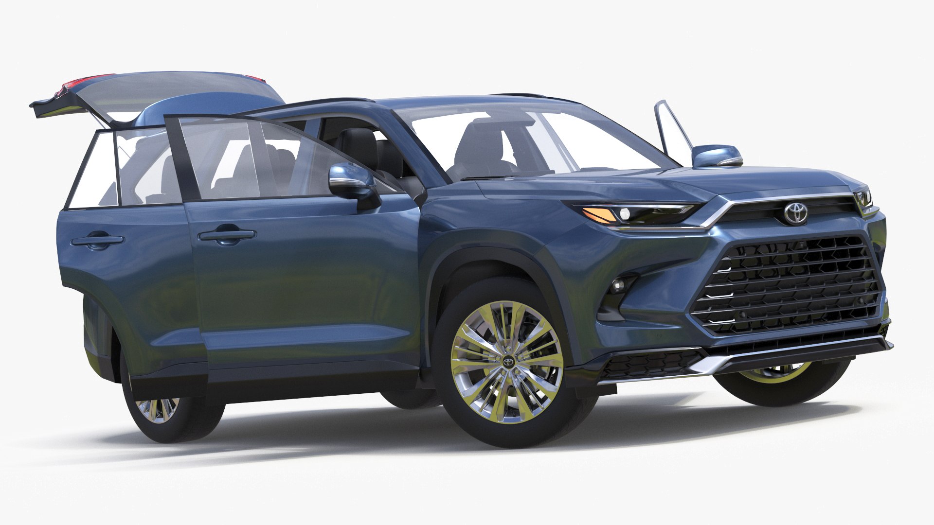 Toyota Grand Highlander 2024 Rigged for Cinema 4D 3D model preview