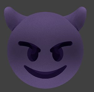 smiling imp emoji 3D model