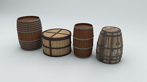 barrels cask bucket 3D