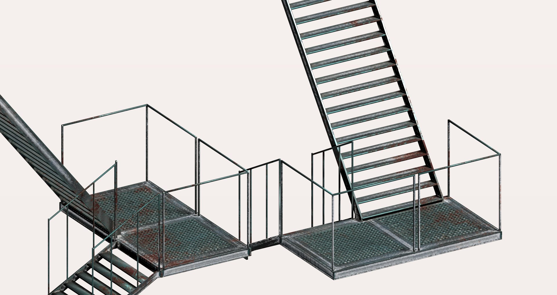 Modular Multi-platform Stairs 3D Model - TurboSquid 2104016