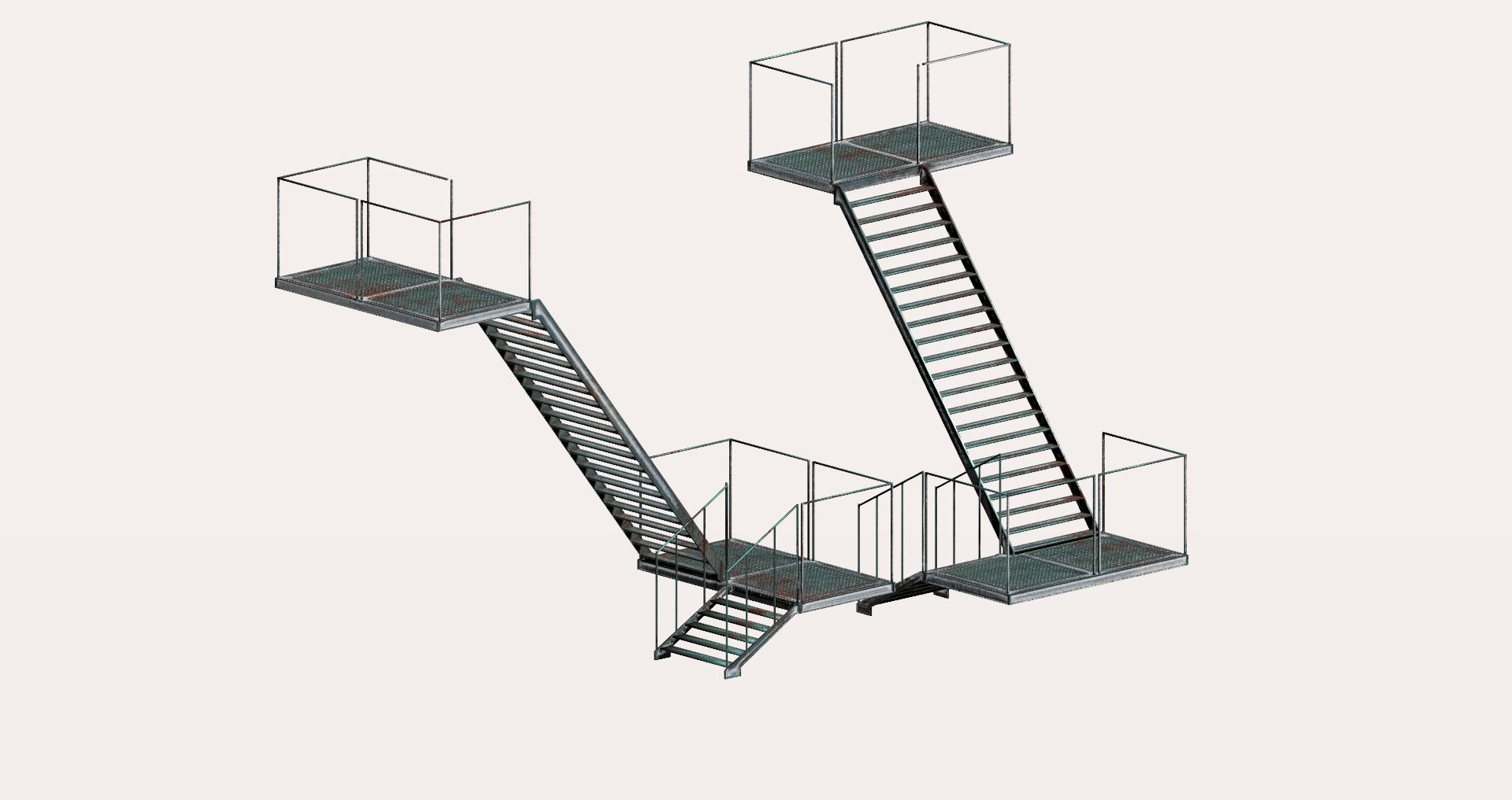 Modular Multi-platform Stairs 3D Model - TurboSquid 2104016