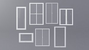 White pvc windows Low-poly 3D model 3D model