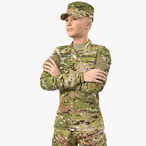 Female Soldier Military Camouflage Suit