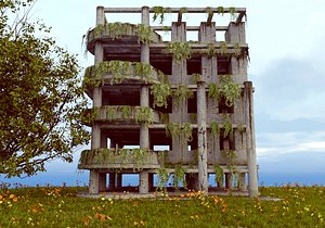 post apocalypse building 3D model