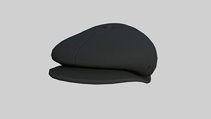 3D Newsboy Hat 07 Black - Character Fashion Design
