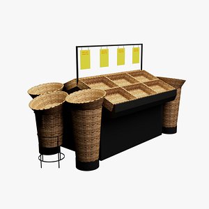 3D vegetables and fruits stand