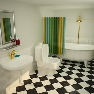 3D cartoon bathroom