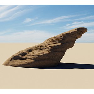 3D model rock desert alien