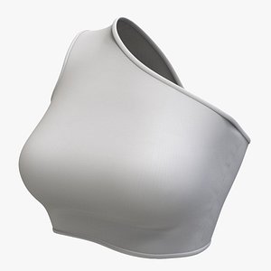3D model Single Shoulder Crop Top