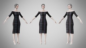 Dress 14 Electric Static Stripe