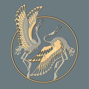 cranes dance Panno