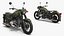 Klassisches Retro-Motorrad in Grün, ausgerüstet für Cinema 4D