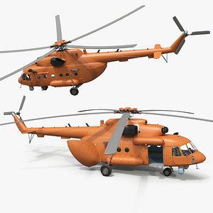 Multirole Support Helicopter Orange Rigged