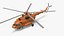 3D Multirole Support Helicopter Orange Rigged model