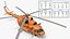 3D Multirole Support Helicopter Orange Rigged model