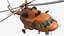 3D Multirole Support Helicopter Orange Rigged model