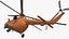 3D Multirole Support Helicopter Orange Rigged model