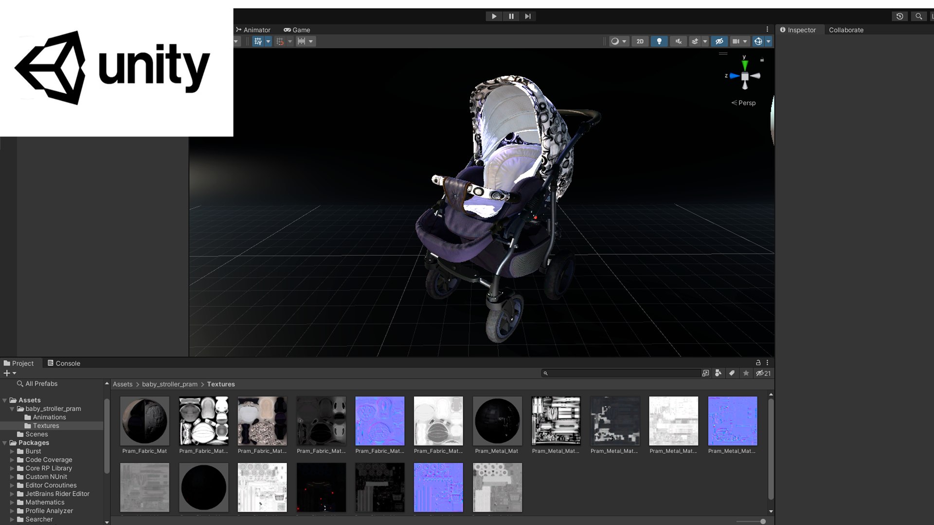 3D Model Baby Stroller Pram - TurboSquid 2060681