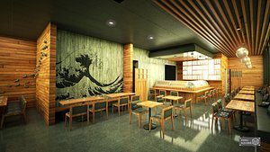 japanese sushi restaurant 3D