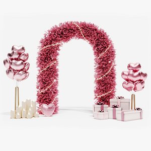 Valentines Day Romantic photo zone 3D model