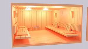 Cartoon Sauna Room Interior