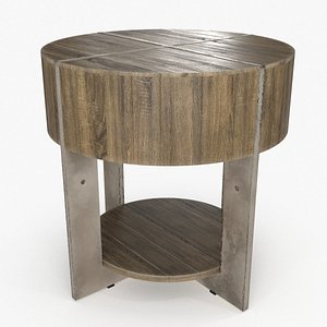 3D Side Table Natural model