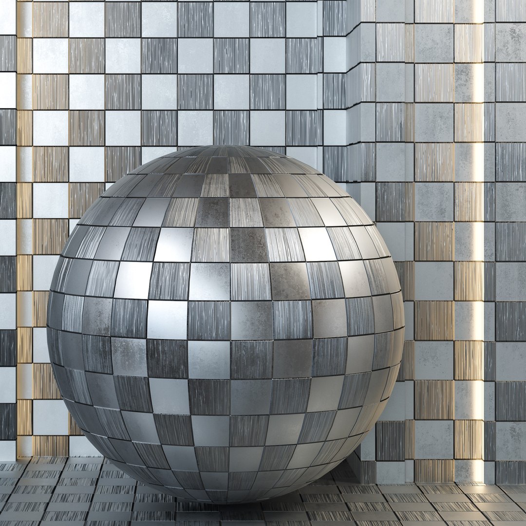 3D Checkered Metal Pattern - 4K Seamless PBR Set 02 Model - TurboSquid ...