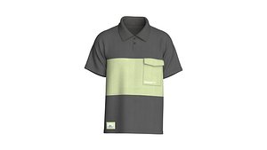 Men Color Block Polo Shirt With Flap-Pocket