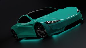 3D Tesla Roadster 2021 Model