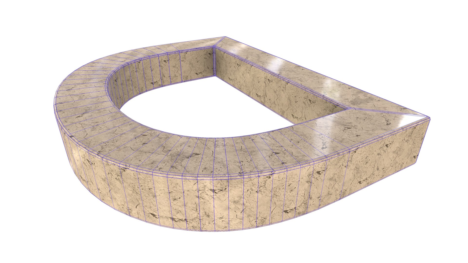 3D Modern Bench D Type 3D Model AR VR PBR - TurboSquid 1993419