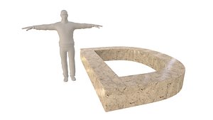 3D Modern Bench D Type 3D Model AR VR PBR